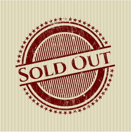 Red sold out rubber stamp