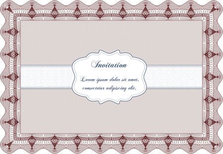 Vintage invitation. Customizable, Easy to edit and change colors.Lovely design. Complex background. 