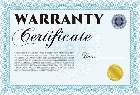 Sample Warranty. Complex frame. Very Detailed. With complex background. 