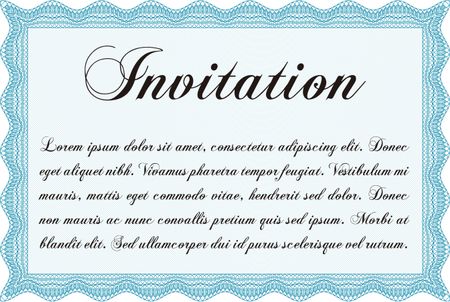 Invitation. Superior design. With quality background. Detailed.