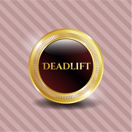 Deadlift red shiny badge with pink background