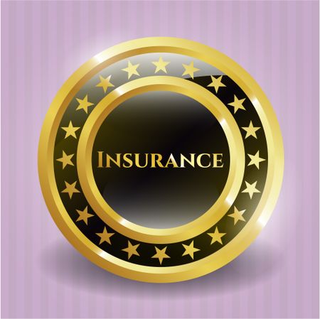 Insurance gold shiny badge