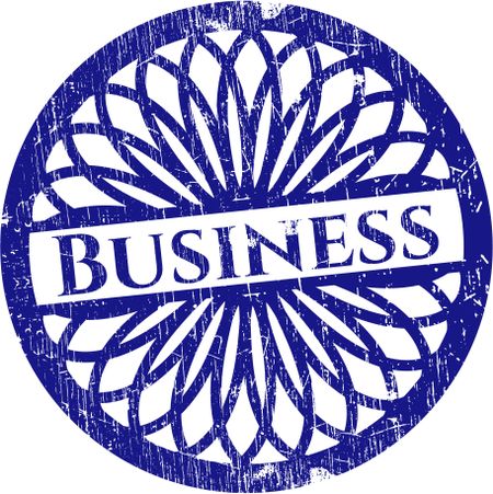 Business blue rubber stamp