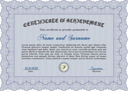 Diploma template or certificate template. Vector pattern that is used in money and certificate.With background. Superior design. 