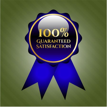 100% guaranteed satisfaction blue ribbon