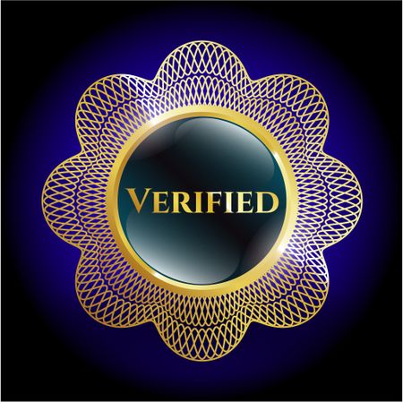 Verified gold shiny badge