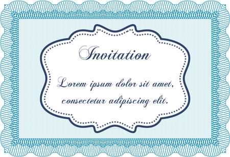 Vintage invitation. Sophisticated design. Printer friendly. Border, frame.