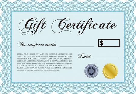 Gift certificate template