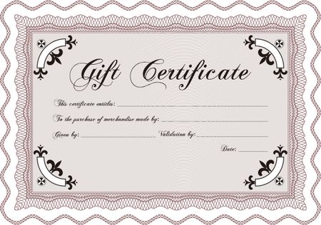 Red gift certificate template