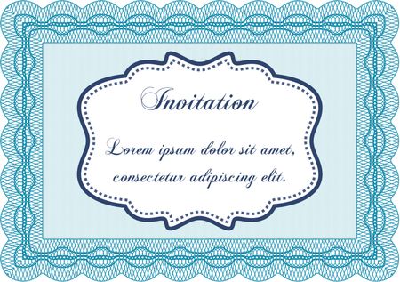 Retro vintage invitation. With great quality guilloche pattern. Complex design. Detailed.
