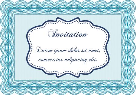 Retro vintage invitation. With great quality guilloche pattern. Complex design. Detailed.