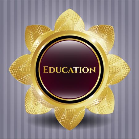 Education gold shiny flower