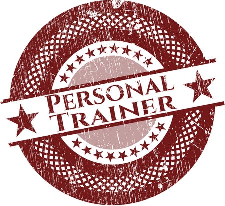 Personal trainer red rubber stamp