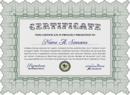 Diploma. With background. Vector illustration.Complex design. 