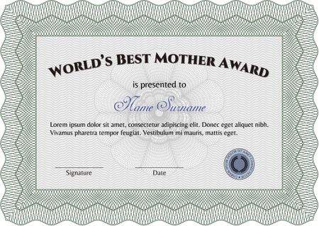 World's best mother award template