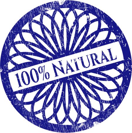 100% Natural blue rubber stamp