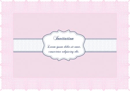 Pink invitation template