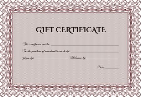 Red gift certificate template