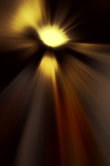 Radial blur of a mysterious source of light beams in outer space