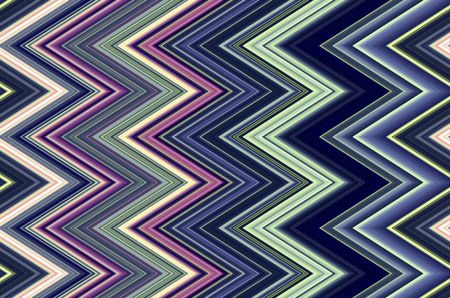 Multicolored geometric pattern of sharp zigzags for themes of angularity, repetition, or conformity in background and decoration