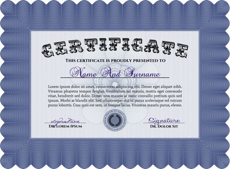 Certificate template or diploma template. With great quality guilloche pattern. Lovely design. Diploma of completion.