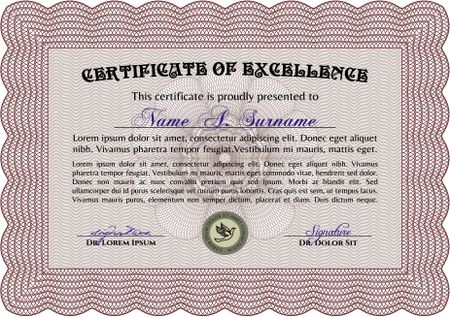 Certificate template or diploma template. With quality background. Artistry design. Frame certificate template Vector.