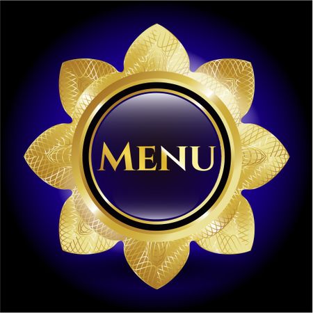 Menu gold shiny flower