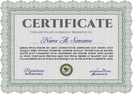 Certificate template. Customizable, Easy to edit and change colors.Beauty design. With great quality guilloche pattern. 