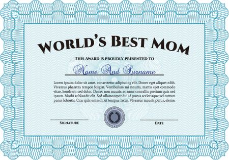 World's Best mom award template