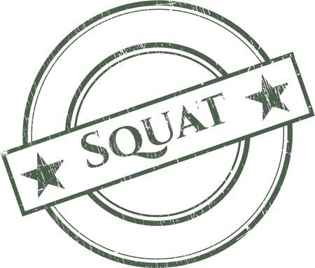 Squat rubber grunge stamp