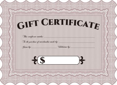 Vector Gift Certificate. Detailed.With guilloche pattern and background. Good design.