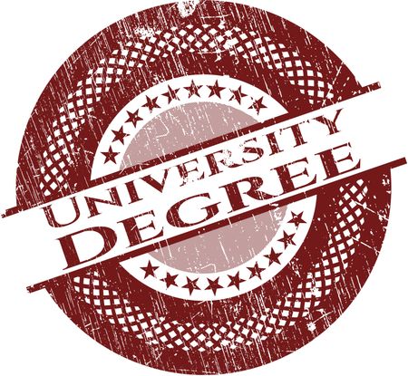Red university degree rubber stamp