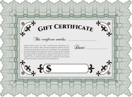 Green gift certificate template