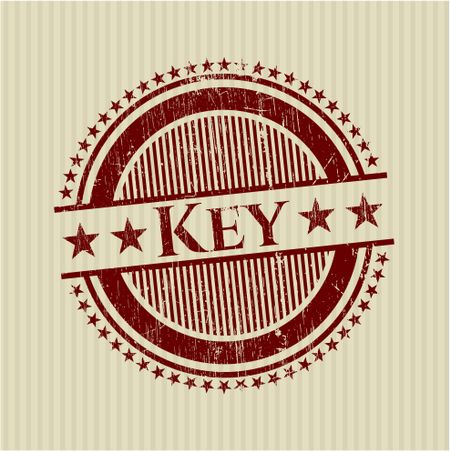 Red key rubber stamp