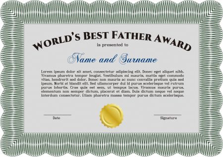 Green world's best father award template