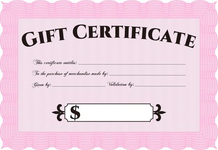 Retro Gift Certificate template. With background. Nice design. Customizable, Easy to edit and change colors.
