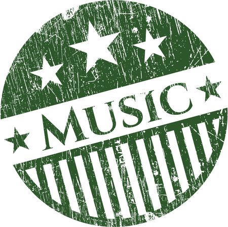 Green music rubber stamp