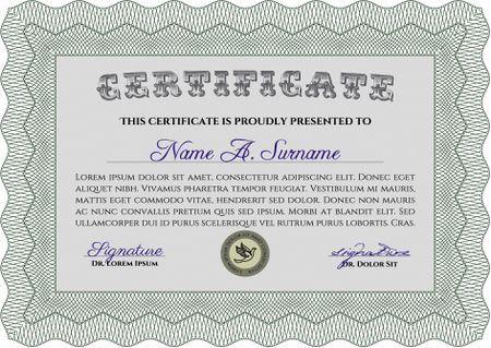 Diploma. Excellent design. Complex background. Vector pattern that is used in money and certificate.