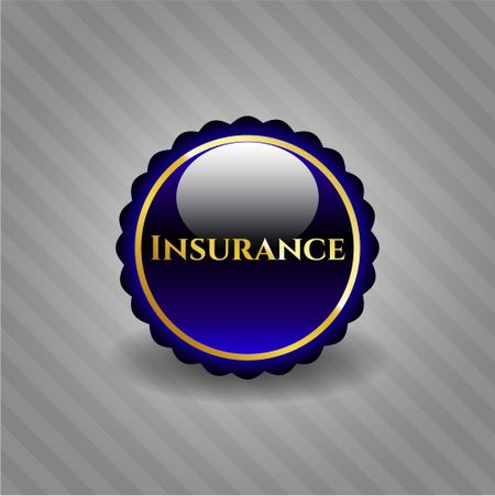 Insurance blue shiny badge