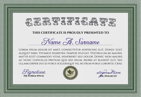Diploma template. With guilloche pattern. Elegant design. Customizable, Easy to edit and change colors.