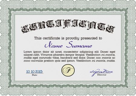 Sample Certificate. With quality background. Frame certificate template Vector.Complex design. 