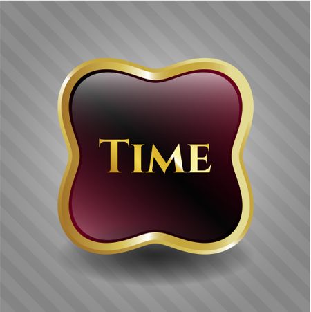 Time gold shiny badge