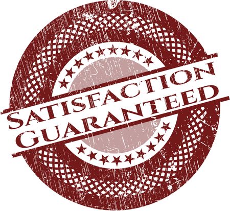 Red satisfaction guaranteed rubber stamp