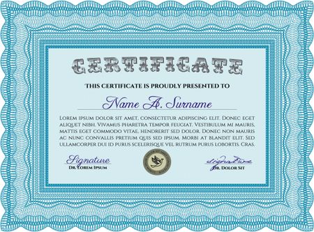 Certificate of achievement. Vector certificate template.With guilloche pattern. Elegant design. 