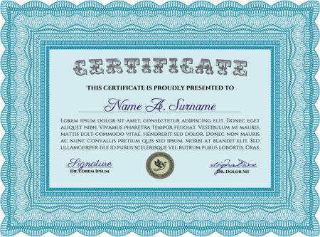 Certificate of achievement. Vector certificate template.With guilloche pattern. Elegant design.