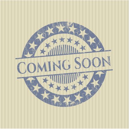 Coming soon rubber grunge stamp