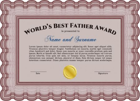 World's best father award template