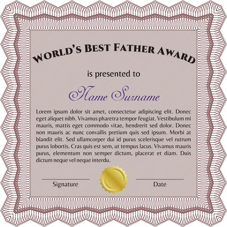 Red world's best father award template