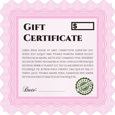 Gift certificate. Border, frame.Sophisticated design. Easy to print.