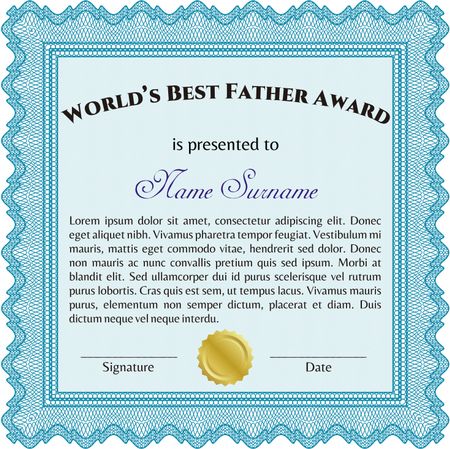 World's best father award template